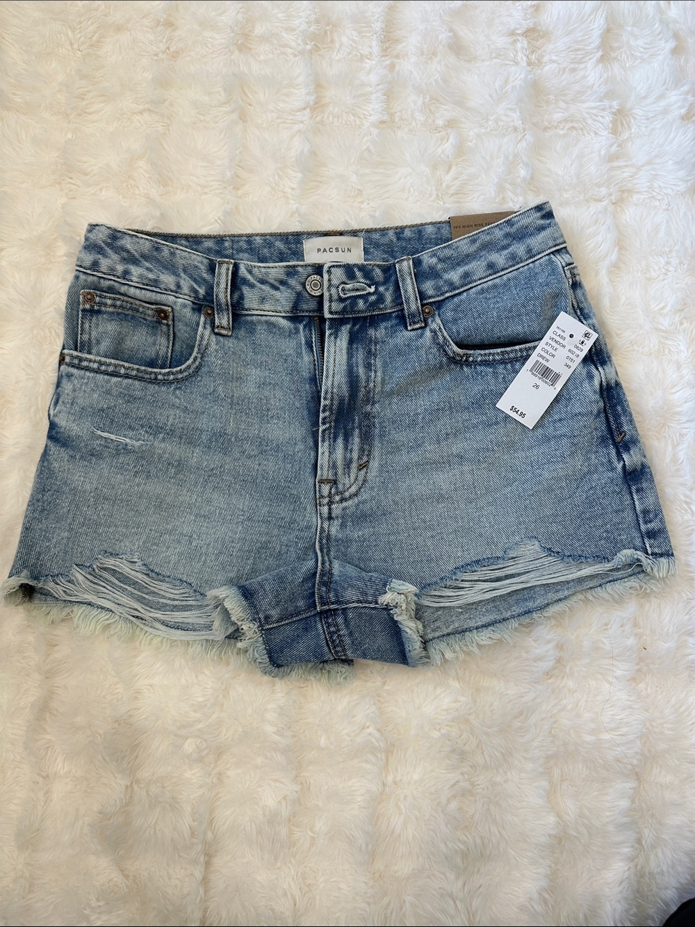 PacSun Light Wash Distressed Denim Cutoff Shorts